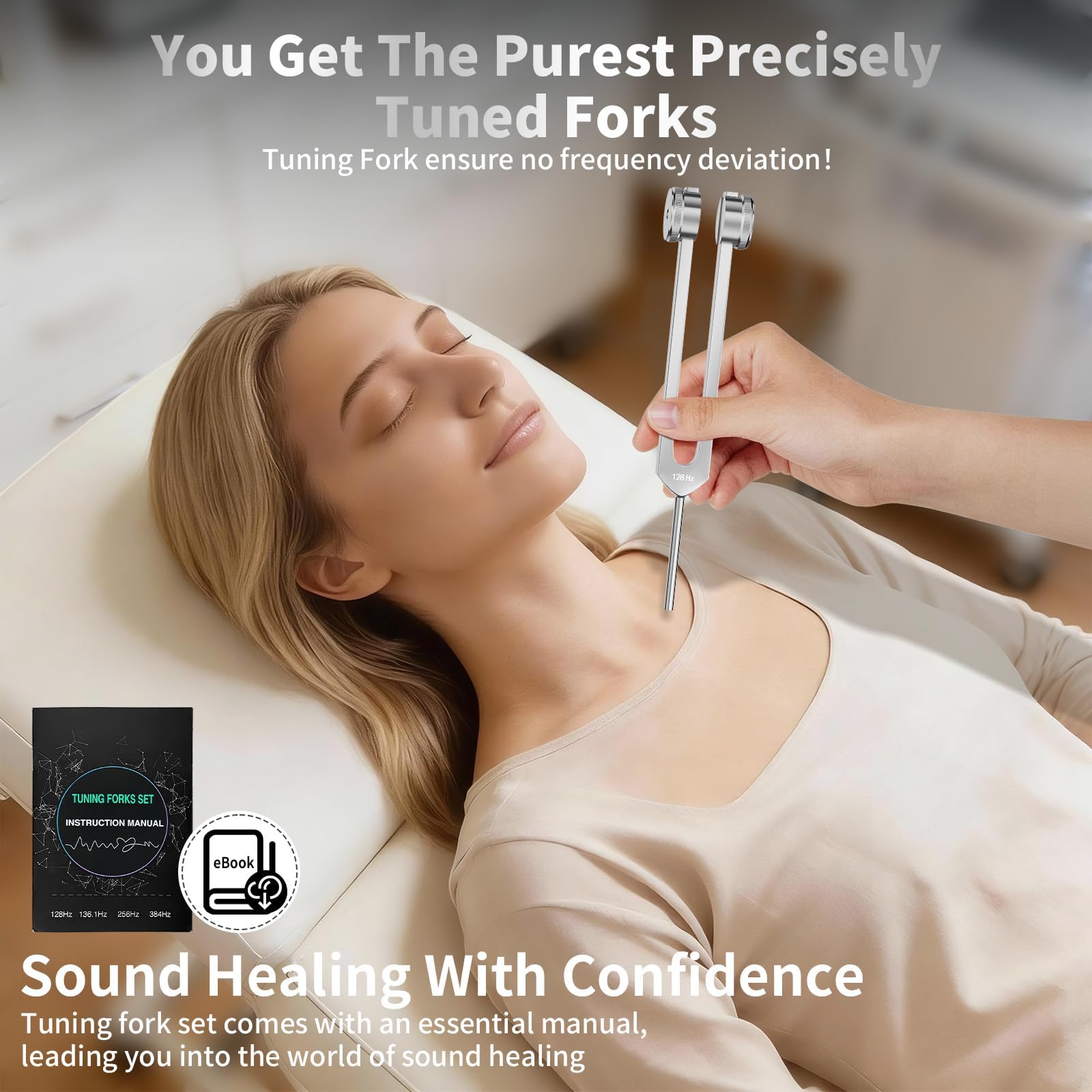 Kit Diapason Thérapeutique 17 pièces – 128Hz, 136.1Hz, 256Hz, 384Hz – Set Professionnel pour Méditation Sonore, Relaxation, Stress et Équilibrage des Chakras