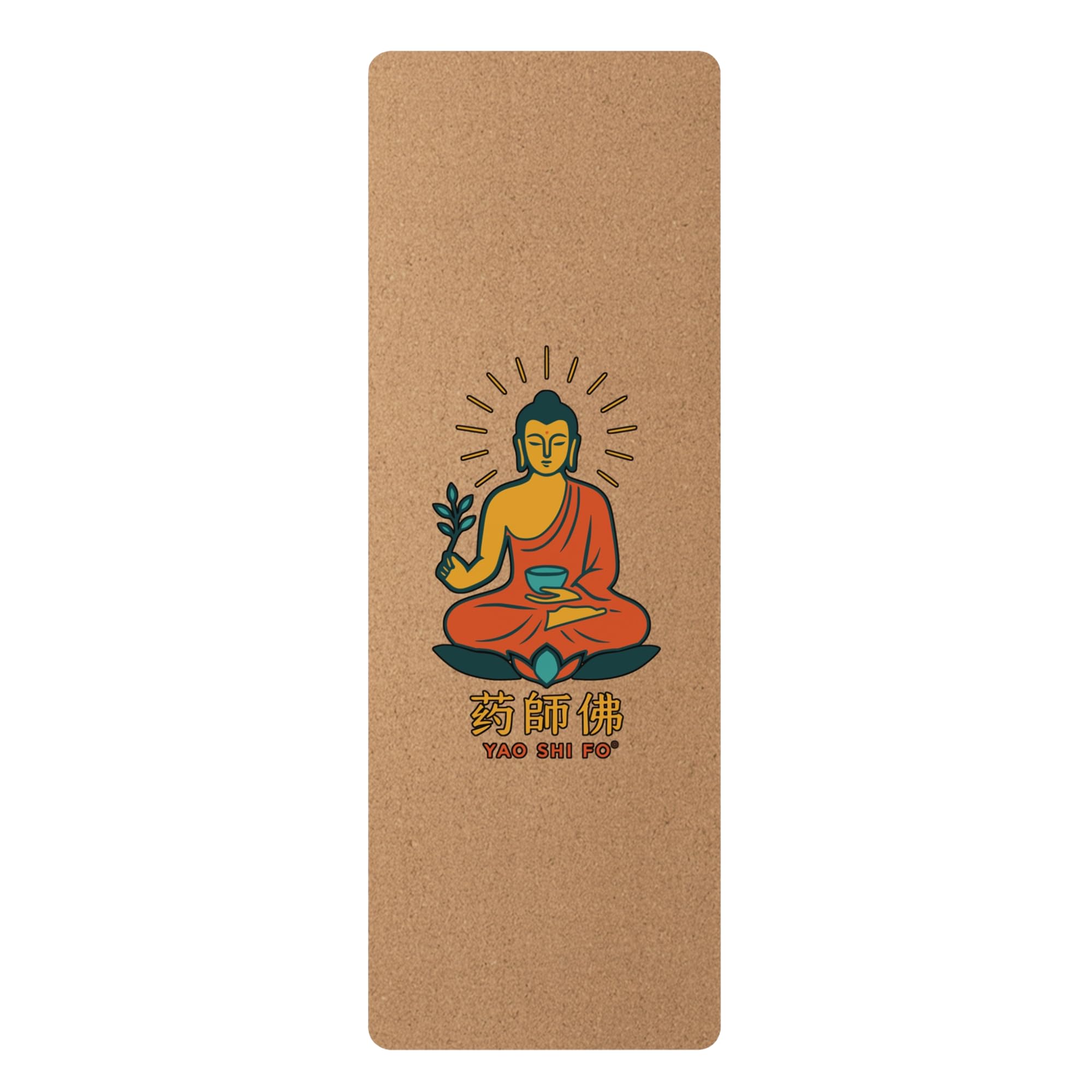 Tapis Yoga Liège Vert Orange Yaoshifo - 4mm FSC Liège + Caoutchouc Naturel, Grip Exceptionnel