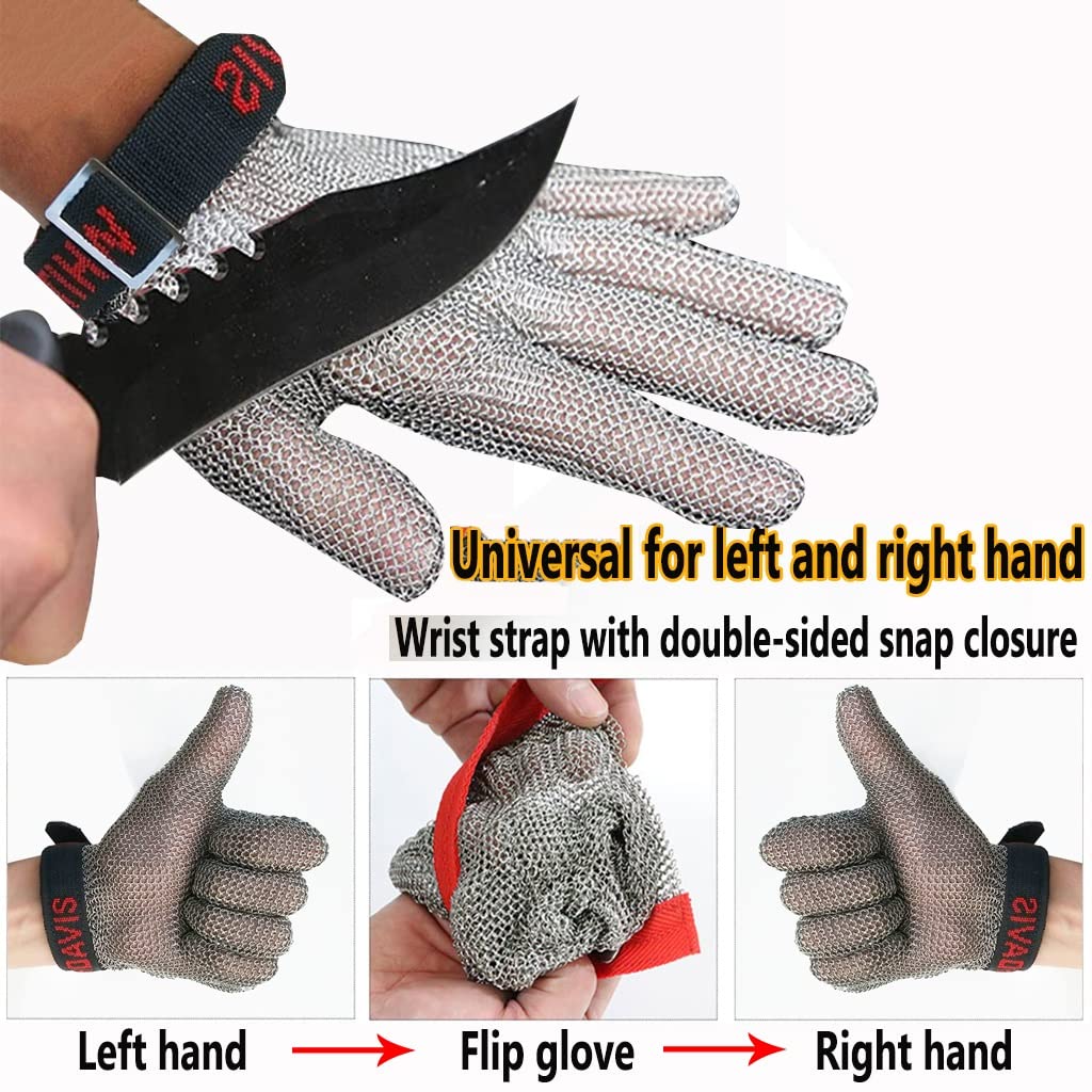 Seviye 9 koruyucu el tel Metal güvenlik Chainmail Anti kesim dayanıklı mutfak ka