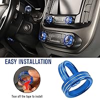Vista 6 de Jimen Compatible con Chevrolet Colorado/GMC Canyon 2014-2022, 8 piezas de cubierta de anillo de perilla de control de botón de volumen de audio