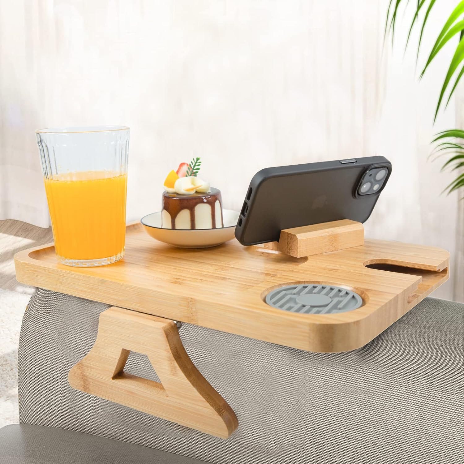 Faminnova Couch Arm Tray Table, Clip on Sofa Table Tray for