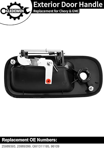 Vista 11 de Manija de puerta exterior, compatible con Chevy Express 2010-2022, GMC Savana 1500 2500 3500 Van, lado delantero izquierdo del conductor con Negro