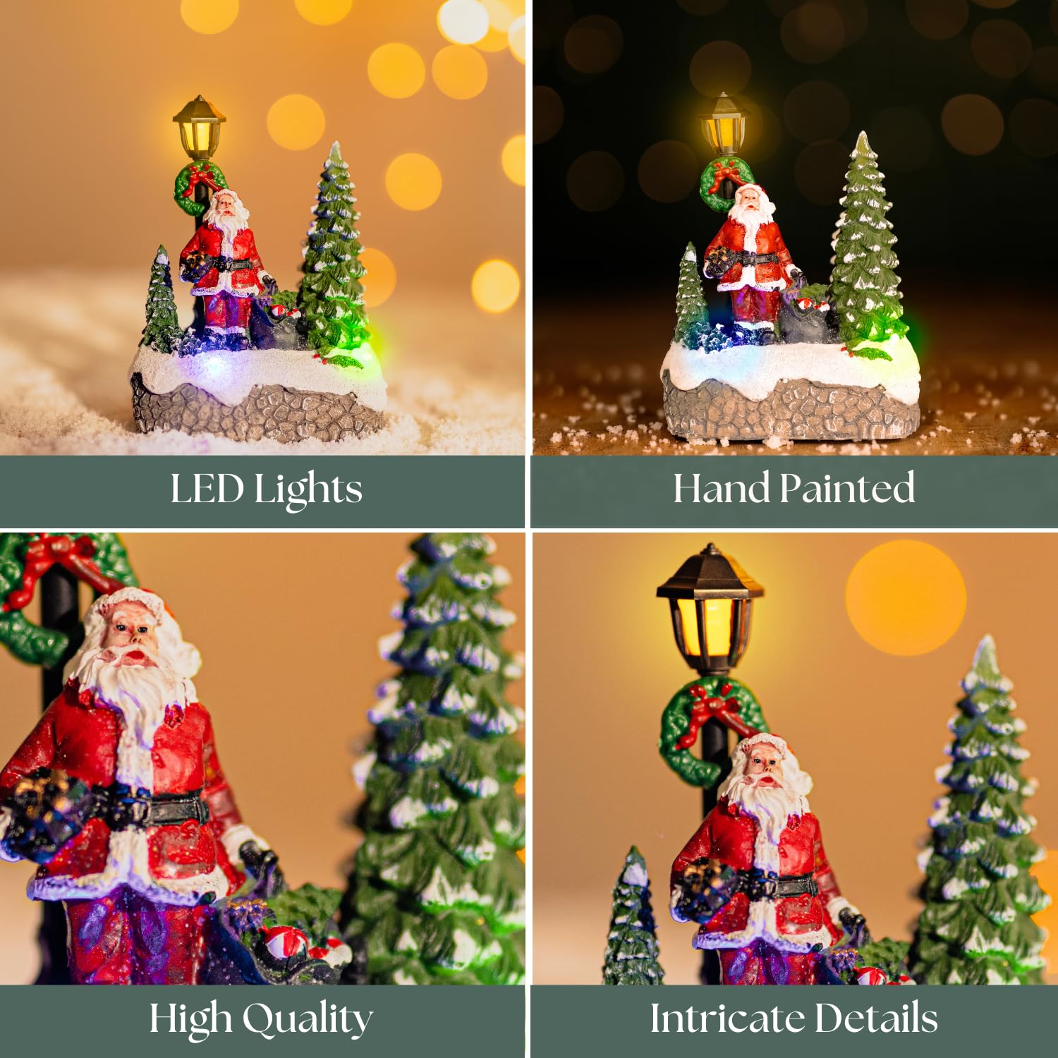 Decorazione Natalizia Animata Carillon Paesaggio di Natale con Pista da