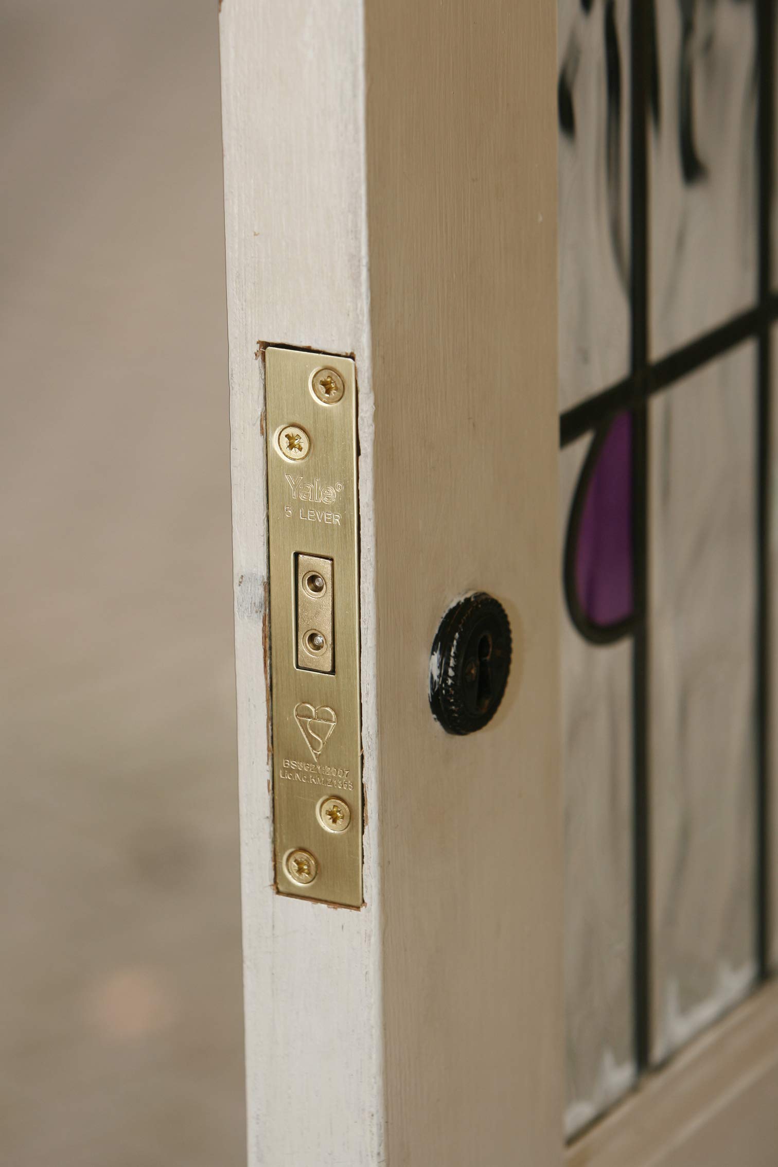 Yale B-M550-PB-78 - Cerradura de 5 palancas, Alta Seguridad, Acabado de latón, 76 mm
