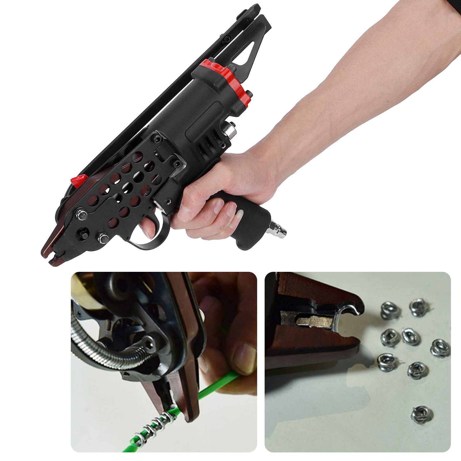 Herramienta neumática para clavos con anillo en C, pistolas de clavos neumáticas, alicates para gallinero tipo C, herramienta para hacer jaulas para cercas de jaulas y granjas