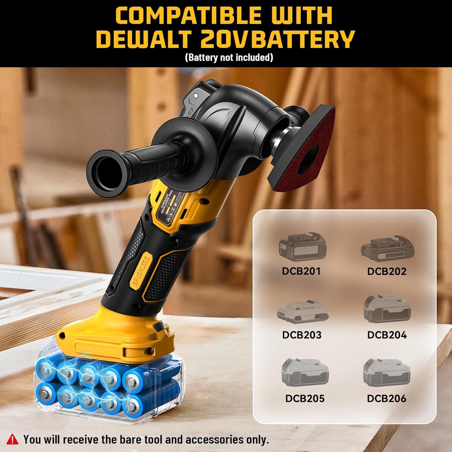Multiherramienta oscilante para batería Dewalt de 20 V máx.: herramienta oscilante inalámbrica - 6 velocidades variables 21000 OPM | Motor sin escobillas | Cuchillas de corte de madera y almohadilla