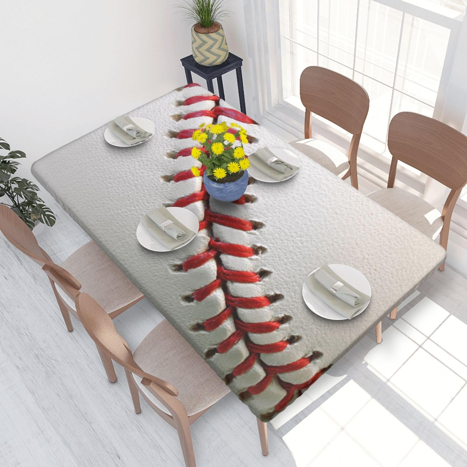 WKSGDSG Fitted Tablecloth For Dining Room 4ft, Elastic Edged Table Cover