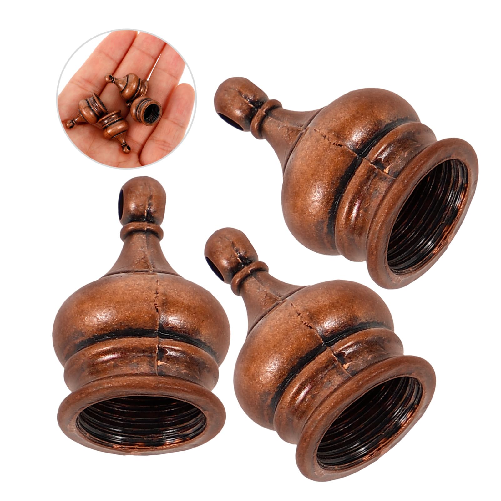 COOLHIYA Glass & Copper Lamp Finial – Chic Light Knob For Lampshade, Easy Install (1.57 X 1.18 X 1.18 In)