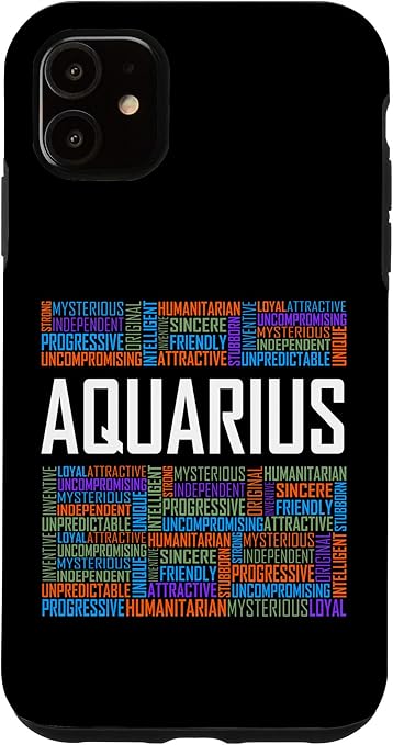 iPhone 11 Aquarius Zodiac Traits Horoscope Astrology Sign Gift Words Case