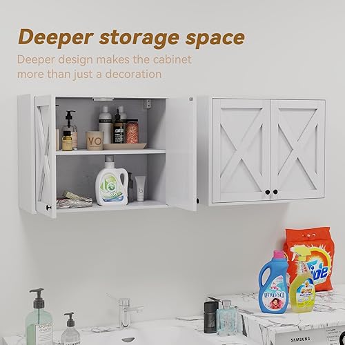 Miniatura 3 de YOURLITE Armario de lavandería, botiquín de medicina, almacenamiento de baño, cocina, organizador de pared con estantes sobre el inodoro, un juego