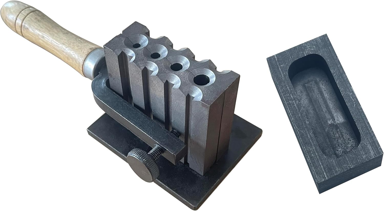 2 in 1 Reversible Wire Plate Ingot Mold,4 Square Hole Size for Melting Casting Refining Gold Silver Copper Aluminum Brass Precious Metals(OS-YF)