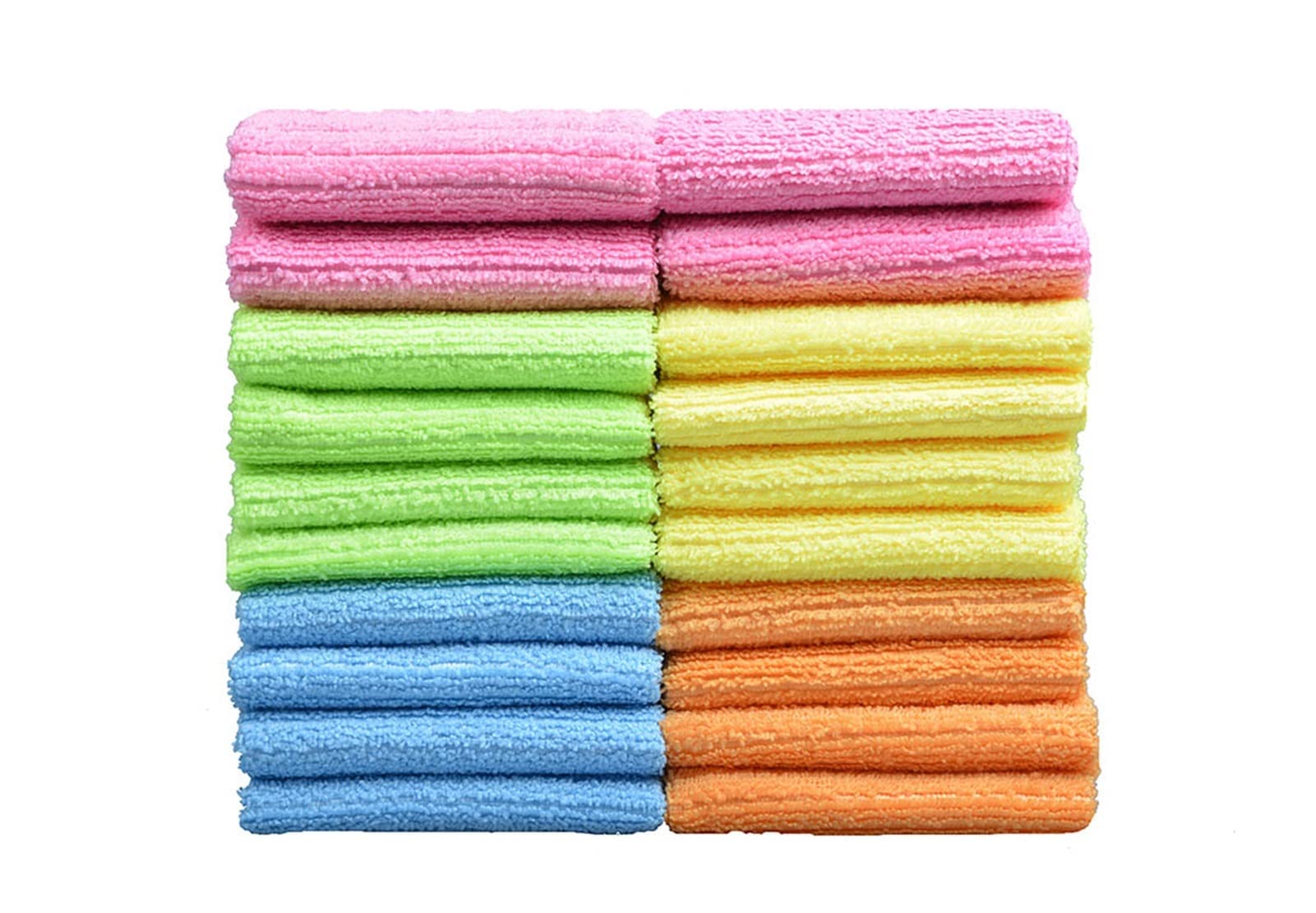 Household Multi-Purpose Microfiber Strip Dishcloths Kitchen Dish Cloth Cleaning Cloths Rags Assorted Color 5 Pack 30cmx30cm Color 20