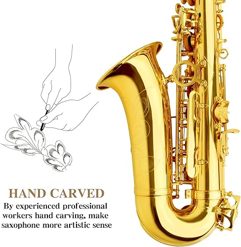 Miniatura 4 de SLADE Saxofón alto Eb para estudiantes principiantes, dorado, WSS948