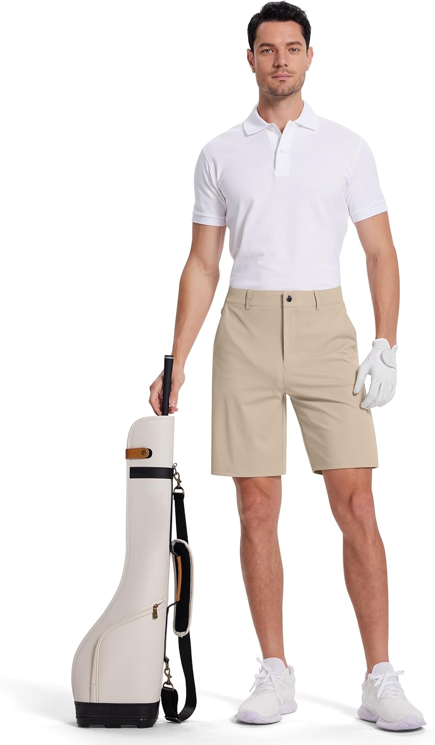 Mens Golf Dress Shorts 9 Inch with 5 Pockets Stretch Lightweight Quick Dry Men's Flat Front Shorts for Work Casual - Image 5