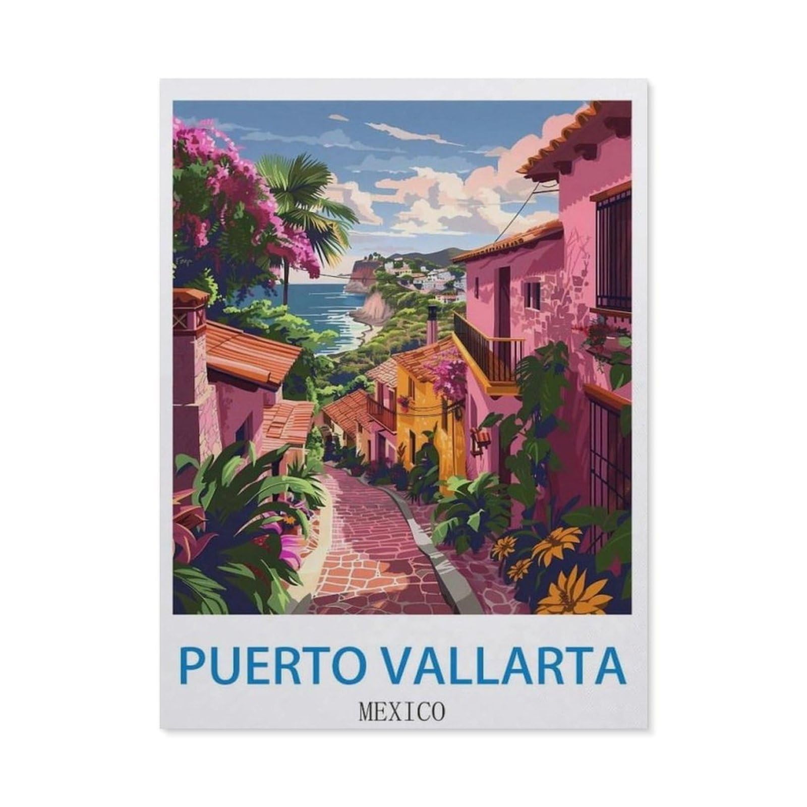 BEAYODKP Full Diamond 5D DIY Diamond Painting，Puerto Vallarta Mexico
