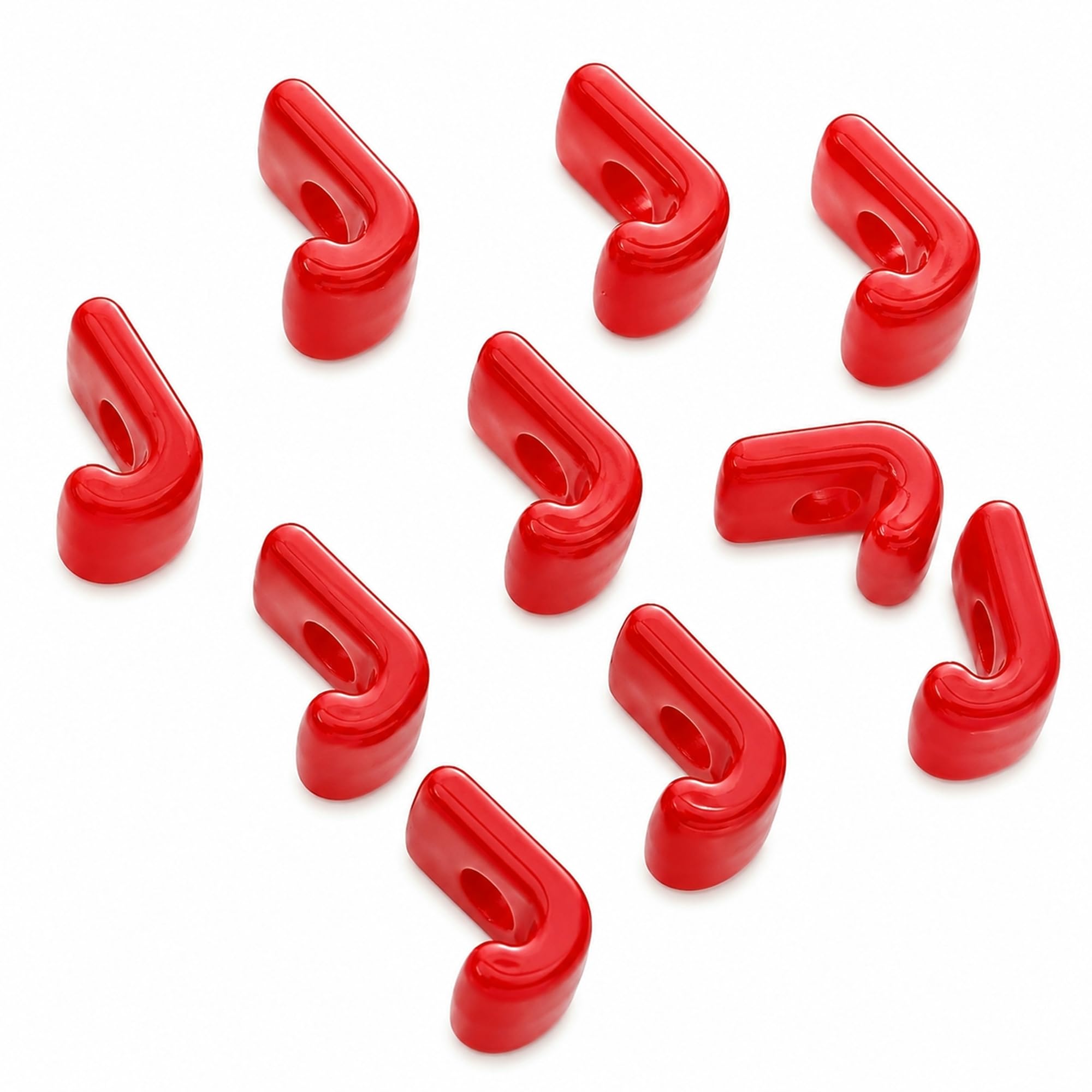 Letter Beads, 10pcs Alphabet Beads, Large Acrylic Letter Beads with 6mm Holes for Bracelet Making, Jewellery, Keyrings and Craft Projects (Red, Letter J)