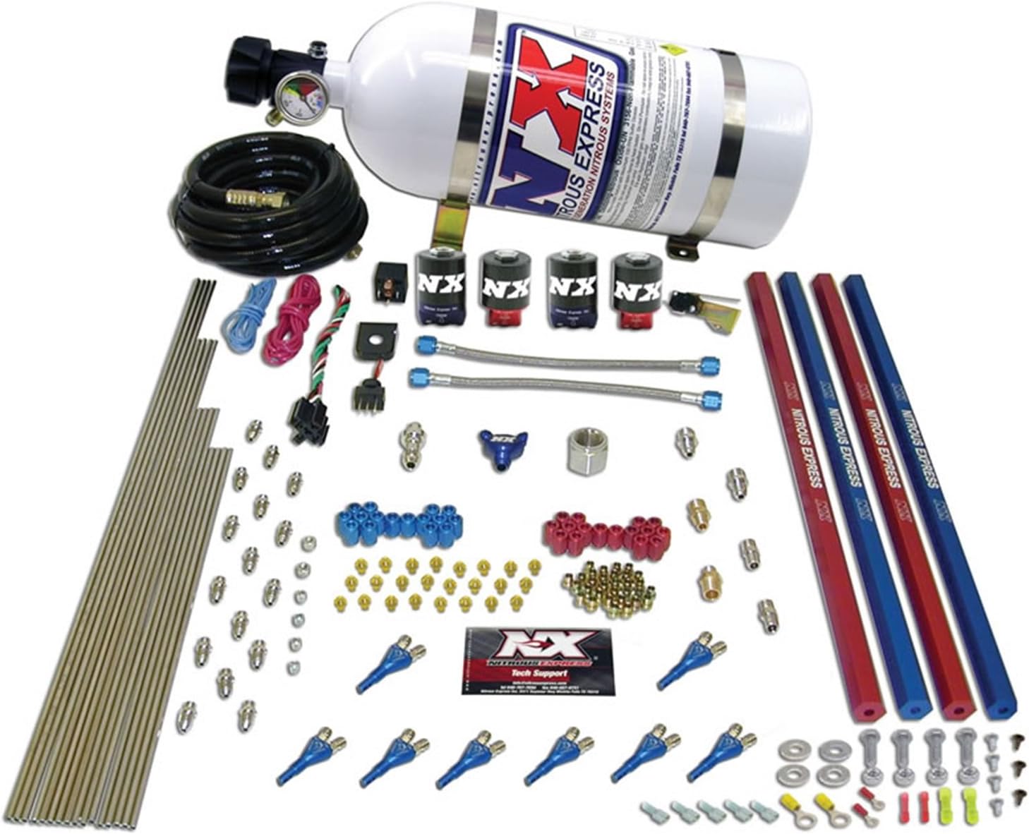 Nitrous Express - Shark/Gas (200-600HP) 2 Solenoid Nitrous Kit w/o Bottle (90000-00)