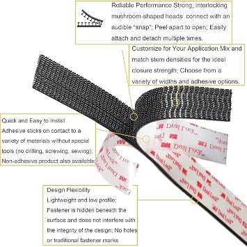 3M Dual Lock 1in x 2in 8pcs, EZ Pass Holder/IPass/IZoom/Sunpass, Adhesive Mounting Strips Clear Fastener
