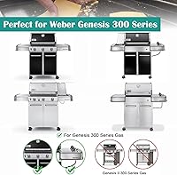 Vista 4 de Plancha de hierro fundido 7566 para parrilla de gas Weber Genesis serie 300, repuesto para Weber Genesis 300 Series E-310 E-320 E-330 S-310 S-320