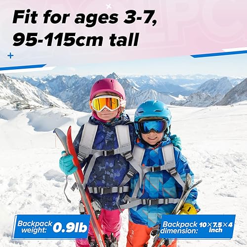 Miniatura 5 de Ski Snowboard Harness Trainer Backpack for Kids, Caolpce Kid Ski Snowboard Harness with Retractable leashes for Speed Control