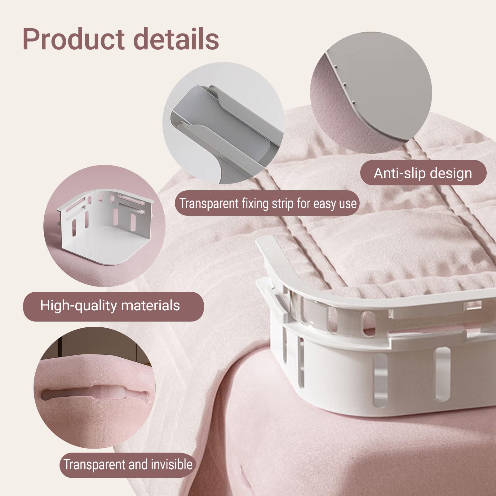 Ferma Lenzuola x Angoli, 8 Pezzi Ferma Angoli Lenzuola, Blocca Lenzuola, Ferma Lenzuola, Bretelle per Lenzuola, Bed Sheet Holder with Lock Strips con fissatore angolare piumone (Grigio)