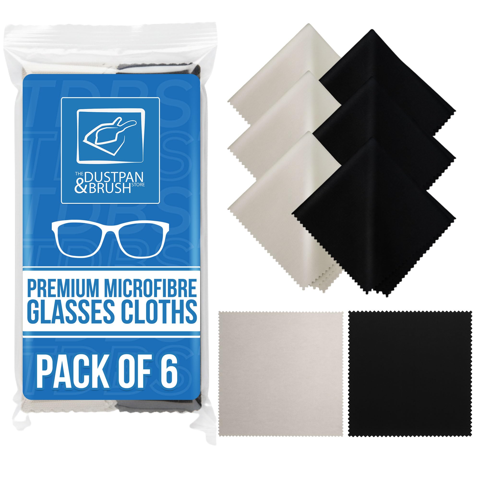 PK6 Premium Glasses Cleaning Cloth - Glasses Wipes and Microfiber Cleaning Cloths, Microfibre Lint Free Cloth, Safe for Delicate Surfaces, Washable and Reusable