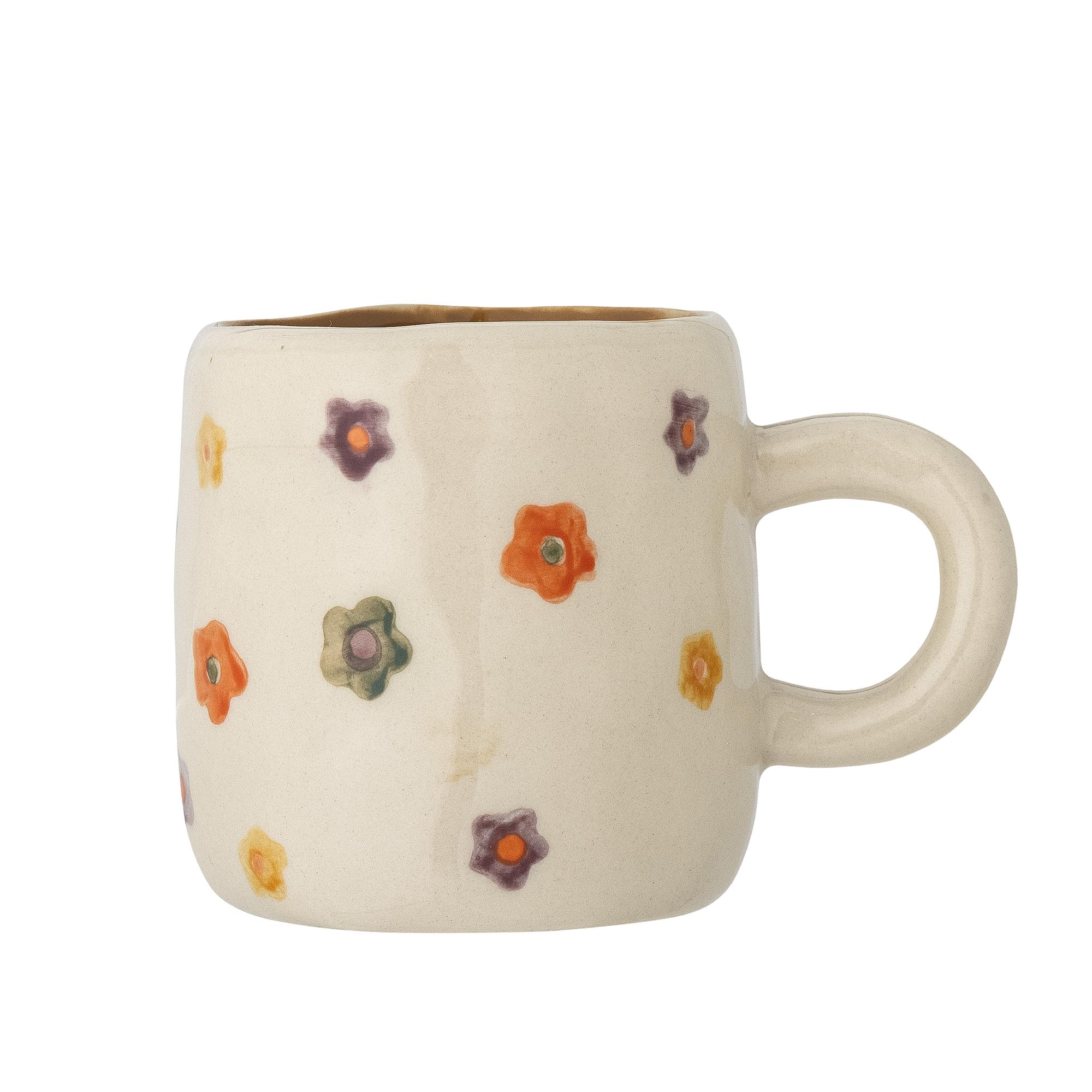Bloomingville Mini Addy 82060483 Children's Mug with Handle, Natural Stoneware, 6.5 x 5.5 cm, 130 ml, Terracotta