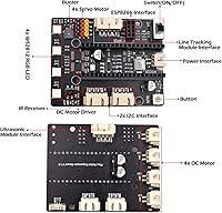 Vista 6 de Adeept Kit de coche inteligente compatible con Raspberry Pi Pico, seguimiento de línea, evitación de obstáculos, luz colorida, DIY STEM IR control