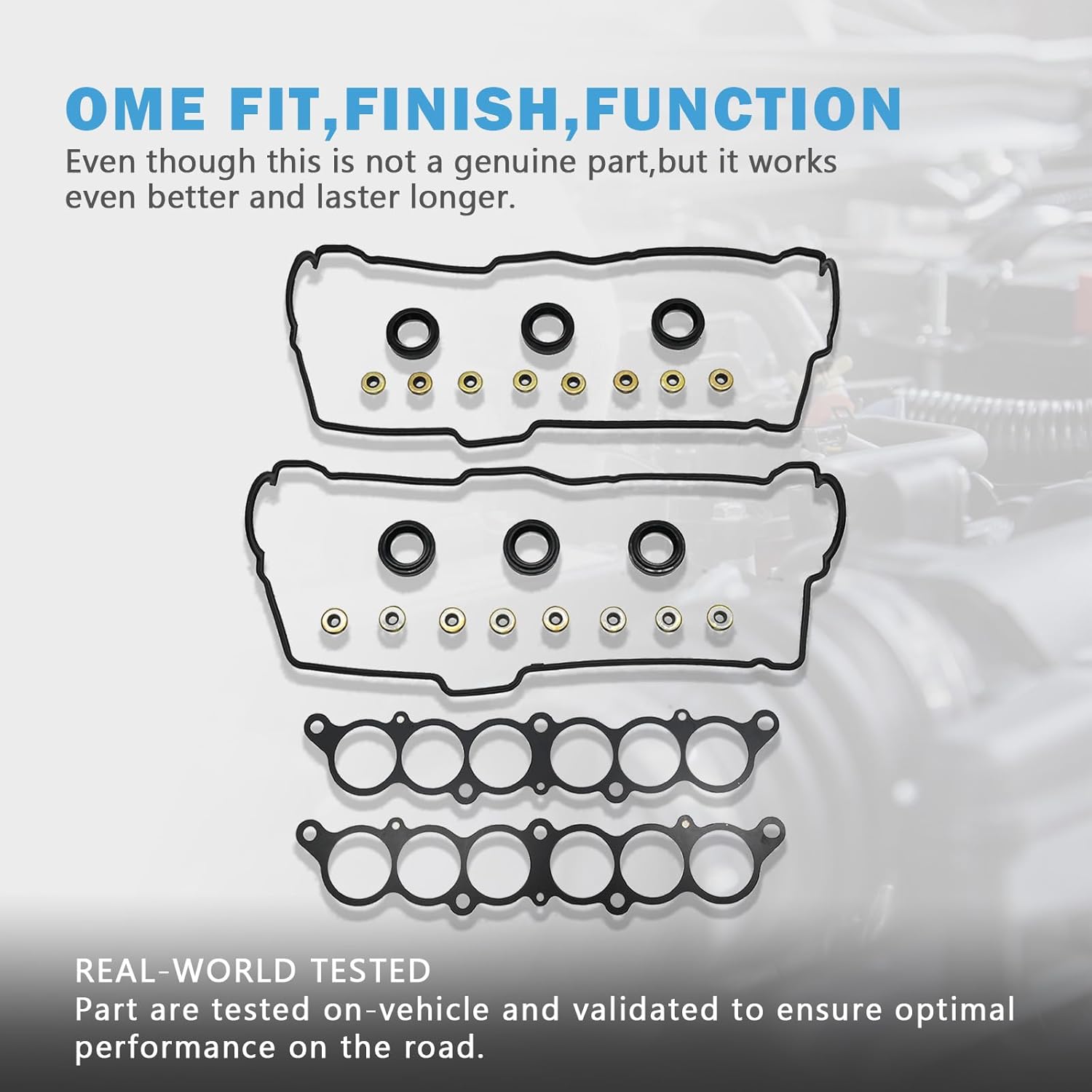 Engine Valve Cover Gasket Set Compatible with Toyota 4Runner Camry T100 Tacoma Tundra V6 3.4L Replacement for Lexus ES300 V6 3.0L 1992 1993 1994 1995 1996 1997 1998 1999 Replace VS50422R VC203