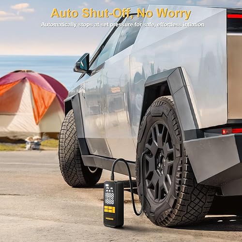 Miniatura 6 de Inflador de neumáticos, compresor de aire portátil, 5 veces más rápido, inflador de neumáticos portátil de 160 PSI para automóvil, almacenamiento