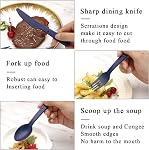 Evanda Ustensiles de voyage Set pour 6, Spoon de fourche en plastique réutilisable snapper ensemble pour faciliter la portabilité et enregistrer Space, Ensemble d'ustensiles de cuisine en argenterie pour le travail, Camping, Pique-nique, Gadgets, Boîte à lunch