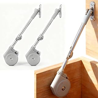 2 Pack Toy Box Hinges Soft Close Lid Support Hinge Safety Heavy Duty Folding Storage Lid Stay Buffer Chest Hinges for Upward and Top Opening Flap Doors Wooden Toy Box, Benches, Trunk(Grey)