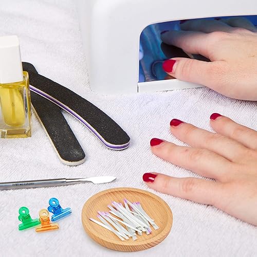 Miniatura 6 de Blulu Kit de 100 piezas de fibra de fibra de vidrio para uñas de fibra de vidrio para material de moldeo rápido, puntas falsas herramienta de salón