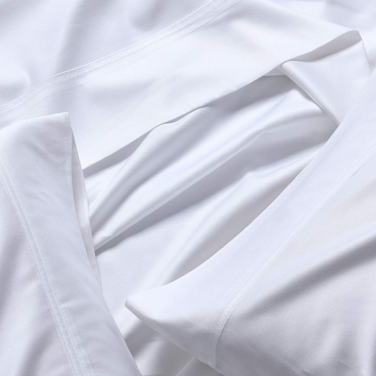 Royal Tradition Viscose from Bamboo-Cotton Blend Sheet Set (King Size, White-Solid) Durable, Breathable Deep Pocket Bed Sheets