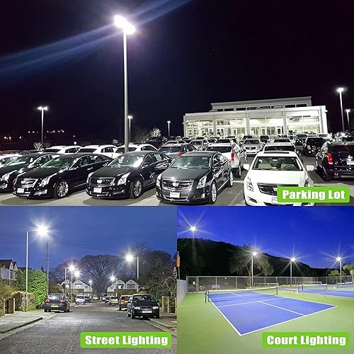 Miniatura 7 de Luz LED de estacionamiento de 480 V 150 W, 22500LM LED comercial Shoebox Pole Lights Slip Fit Mount Flood Lights 5000K IP65 Área al aire libre Sport