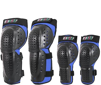 Kids Shin Guards and Knee Pads Set, 4-Piece Protective Gear for Skateboard, Motocross, MTB, ATV, Skiing, Skating
