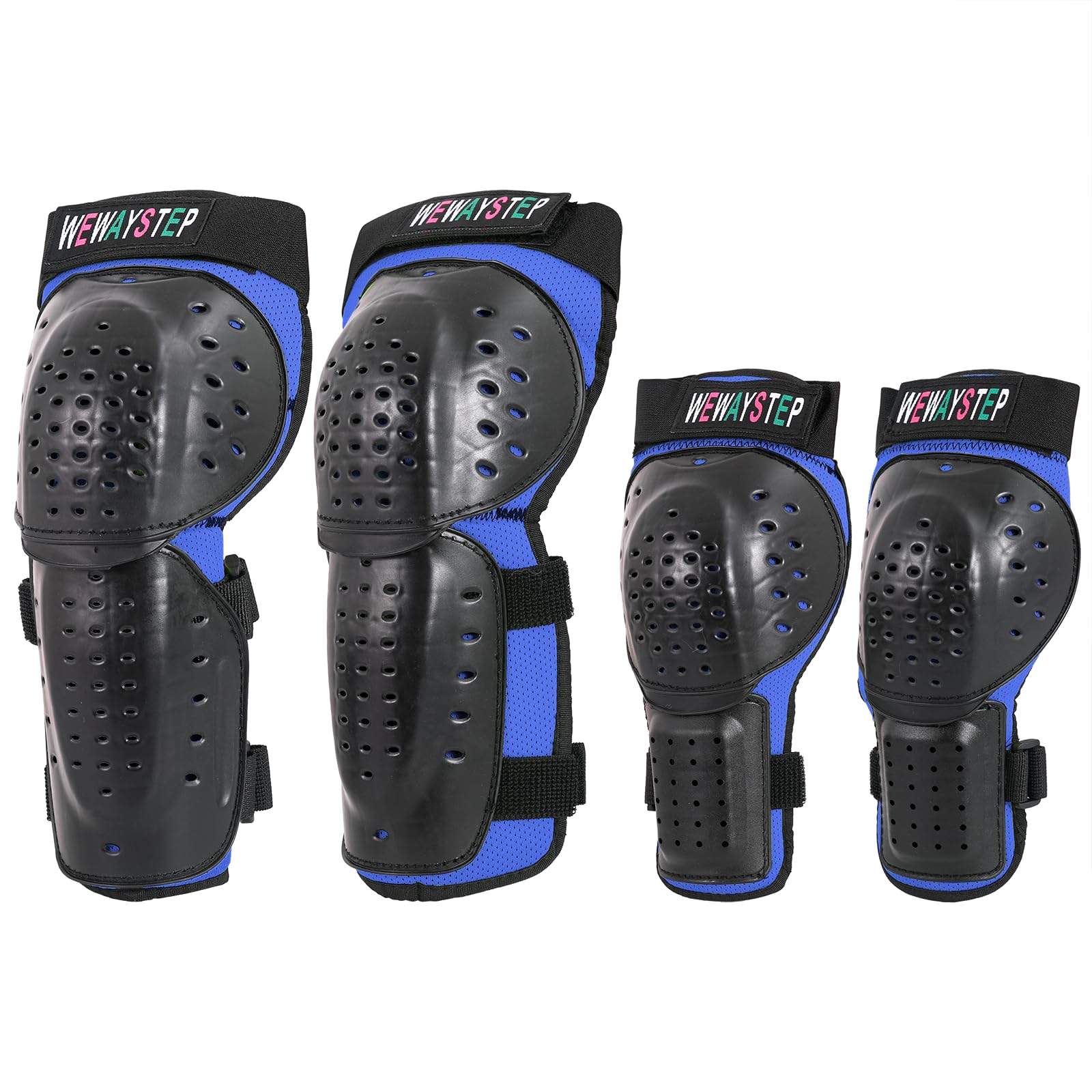 Kids Shin Guards and Knee Pads Set, 4-Piece Protective Gear for Skateboard, Motocross, MTB, ATV, Skiing, Skating