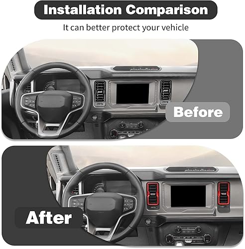 Miniatura 4 de HTHE Cubierta de anillo lateral para consola central Ford Bronco compatible con Ford Bronco 24 puertas 2021 + (ABS, 4 unidades, naranja)