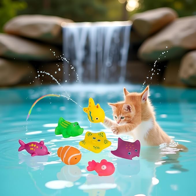 Kit flotante interactivo para gato 6 piezas color naranja miniatura 2