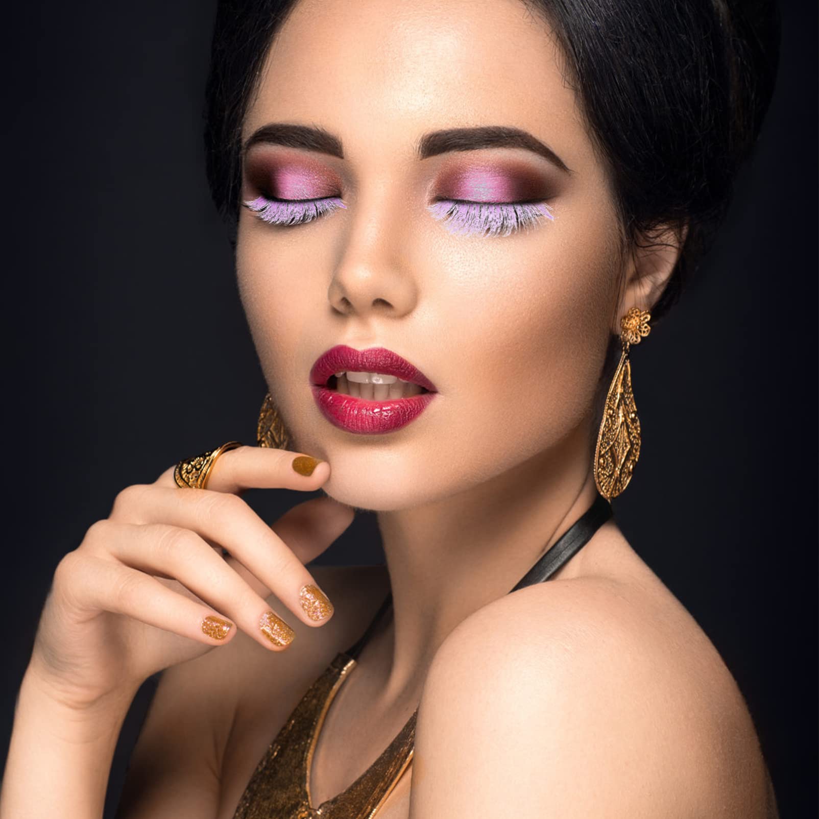 Housoutil 25paare Bunte Fake Eyelashes Für Cosplay Und Partys Leichte Wiederverwendbare Wimpern Für Natürlichen Look Und Vielseitige Anlässe Wie Halloween Fotoshootings Und Mehr