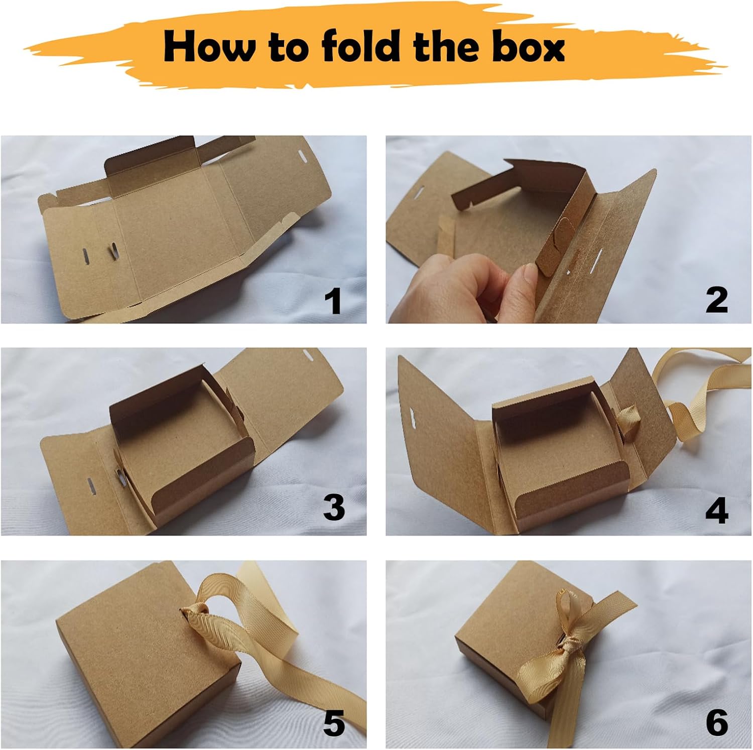 20 Pack Paper Gift Boxes With Lids And Ribbon For Presents, 9x 7x 1.6 In Decorative Chocolate Gift Box For Bridesmaid, Cajas De Regalo,Kraft Gift Card Box For Graduation,Engagement,Birthday(brown)