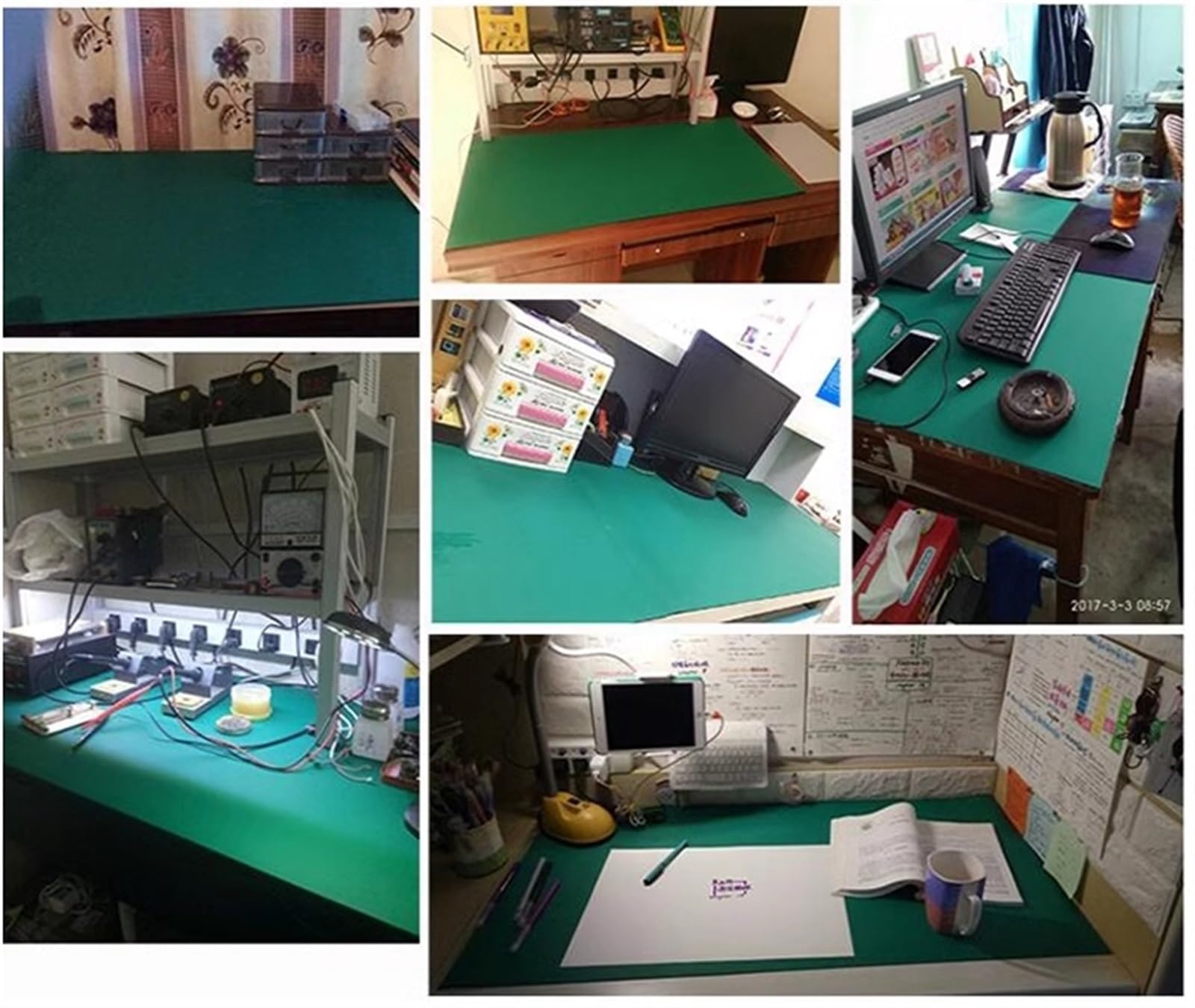 Gruba mata stołowa antystatyczna 0,08/0,12 cala, silikonowa mata do lutowania, mata do stołu warsztatowego, antypoślizgowa podkładka z PVC (50 x 80 x 0,3 cm/20 x 32 x 0,12 cala)