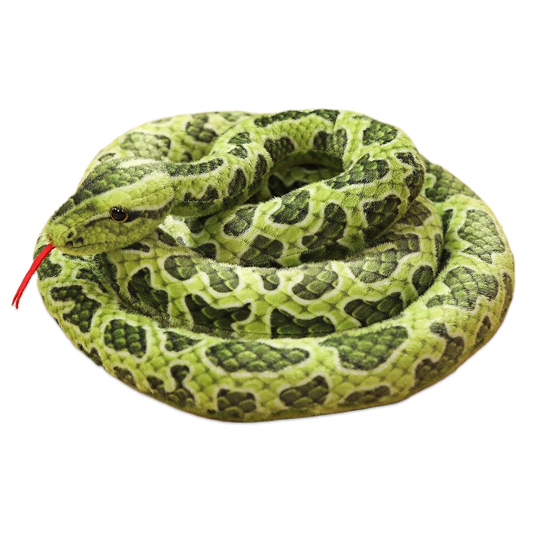 Serpent en peluche pour farce Halloween simulation verte en coton - 7