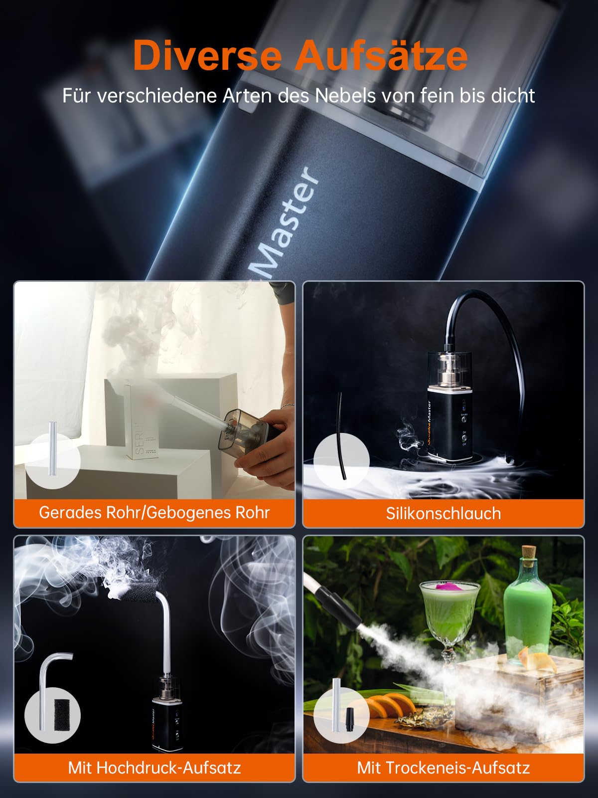 Rollei Smoke Master - Mobile akkubetriebene Nebelmaschine für vielseitige Atmosphäre und Coole Effekte in Foto- und Videografie