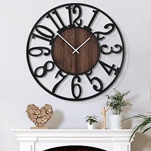 Large Wall Clock - 32 Inch Wall Clocks for Living Room Decor - Battery Operated Wall Clock for Bedroom Kitchen - Nearly Silent Wall Clock Non Ticking - Unique Elegant Design for Home Décor