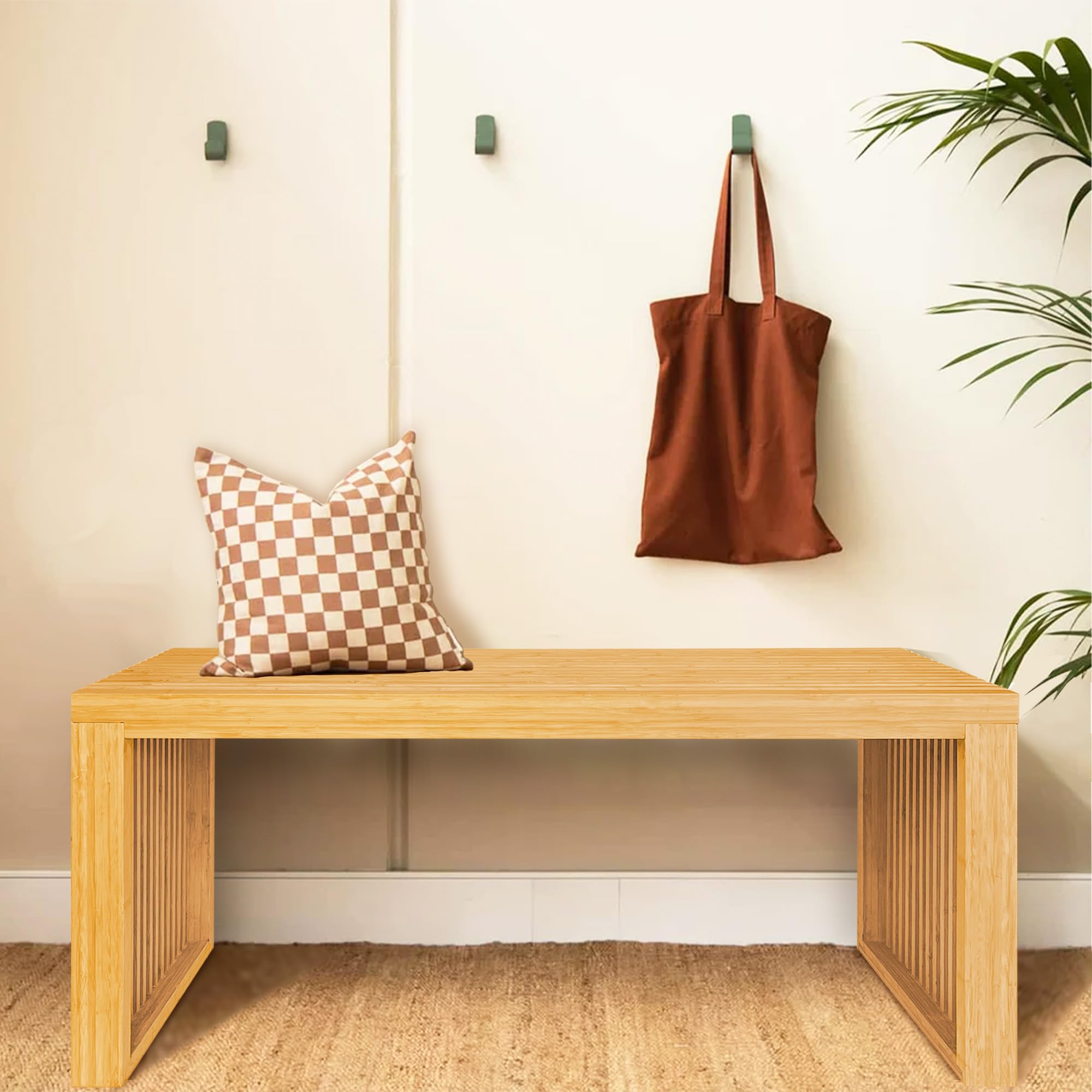 KORETECH Bamboo Dining Bench, Wood Bench, Bench Seat Wooden for Kitchen ...