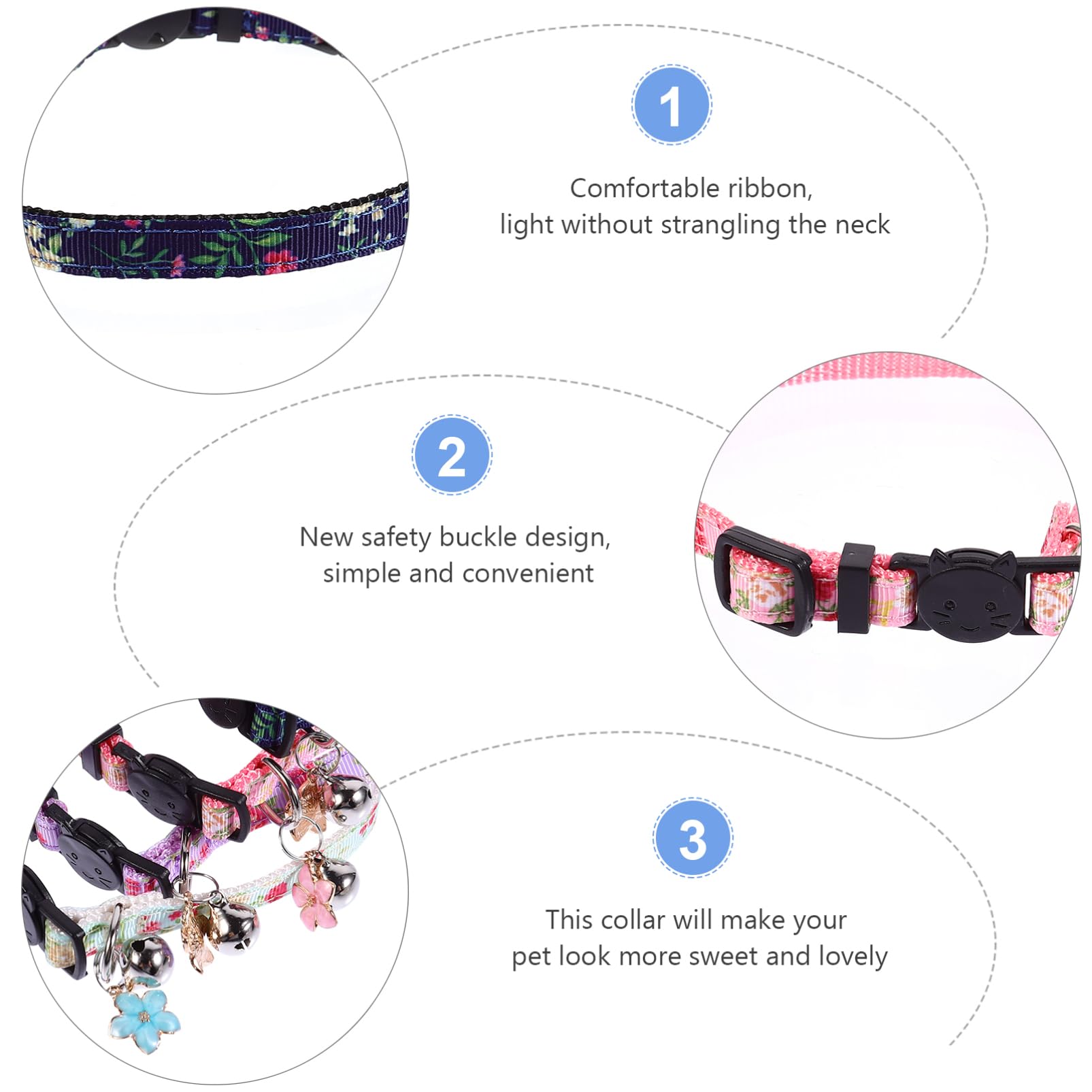 Toddmomy 12pièces Collier pour Chat Floral Accessoire Mignon pour Chaton avec Motif De Fleurs pour Photos Fêtes Et Occasions Spéciales