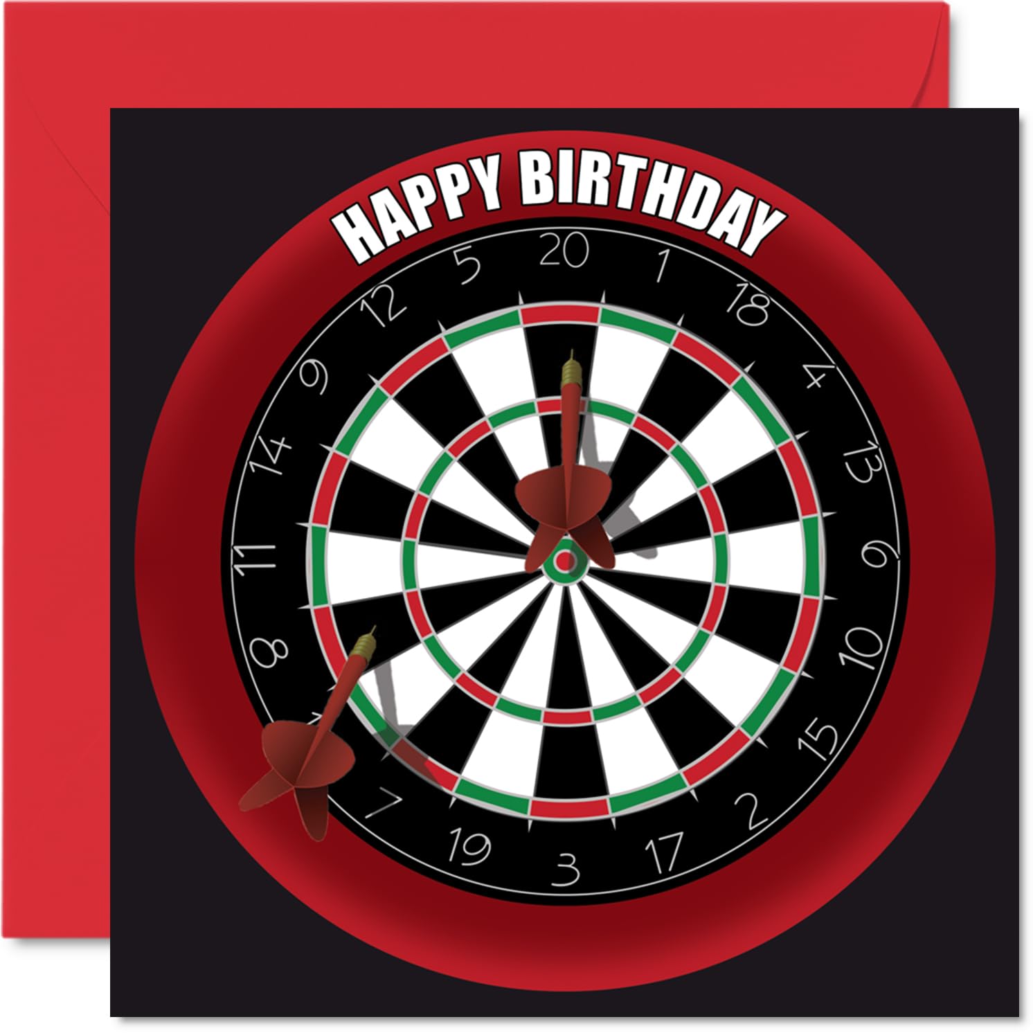 Fun 28th Birthday Cards for Men Woman - Dart Board - Happy Birthday Card for Son Daughter Brother Sister Uncle Auntie Niece Nephew Cousin, 145mm Sports Darts Bday Greeting Cards