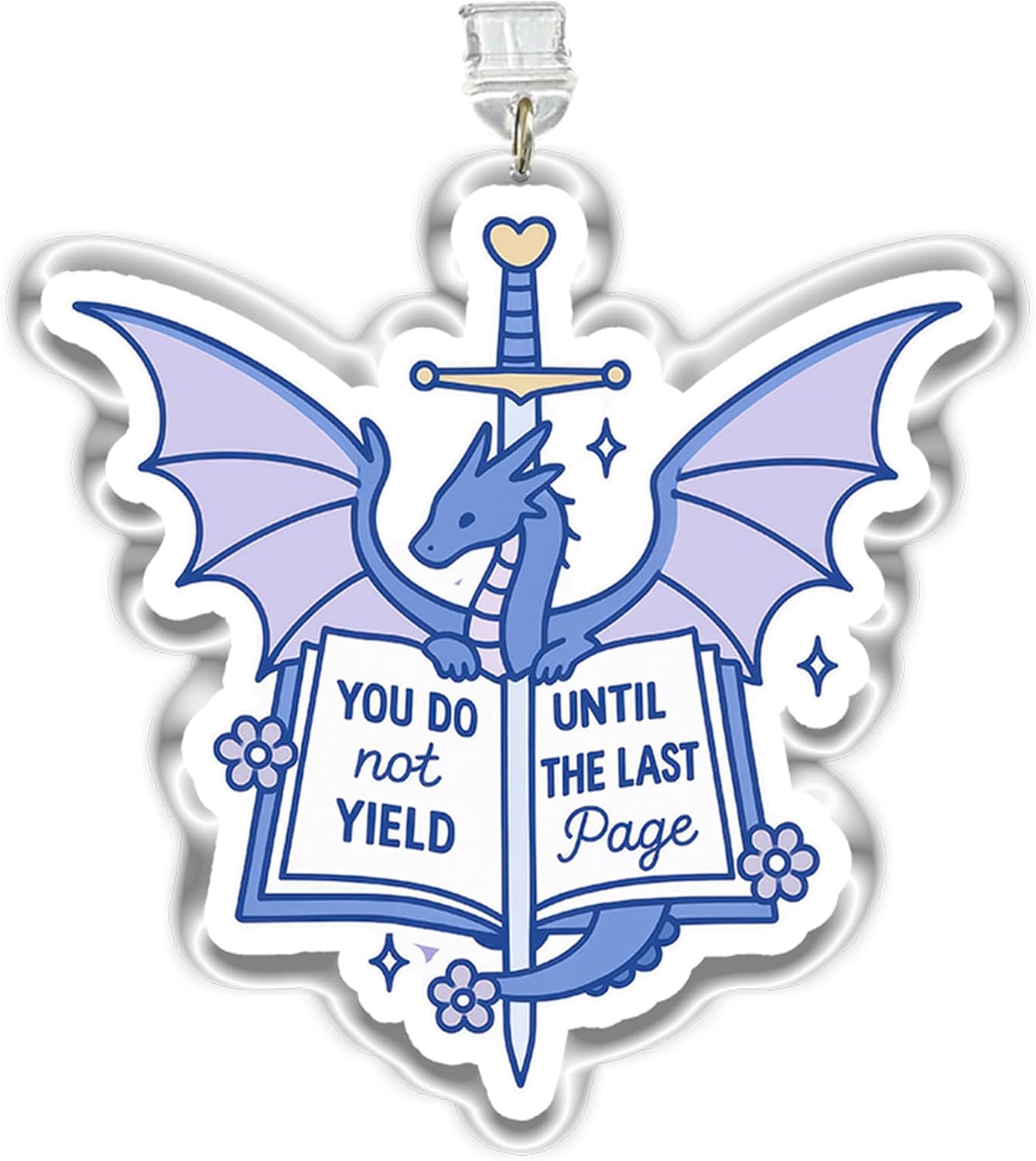 You Do Not Yield Until the Last Page Dust Plug Charm, Kindle Charm, Acrylic Dust Plug Charms Type C or Lightning, Kindle Accessories Charms, Dragon Sword Bookish Gifts (Lightning)