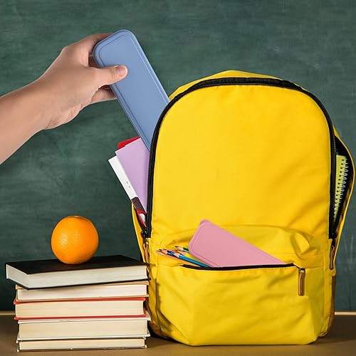 Miniatura 5 de Juego de 2 utensilios de viaje con estuche, utensilios reutilizables para lonchera, cuchillos de plástico, cucharas y tenedores, juego de utensilios